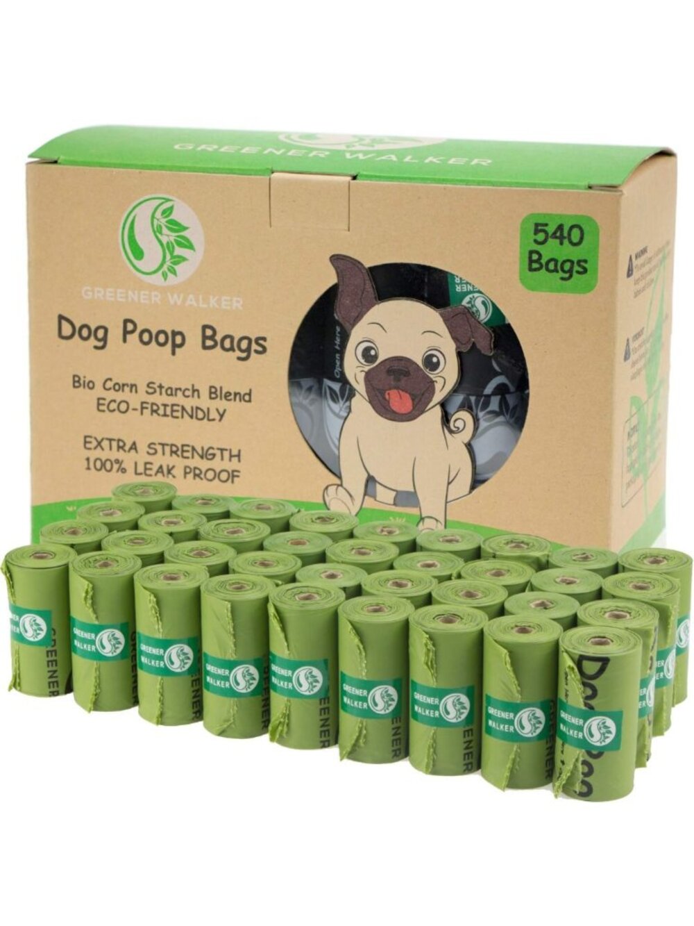 Greener Walker Poop Bags for Dog Waste-540 Bags,Extra Thick Strong Waste Bags